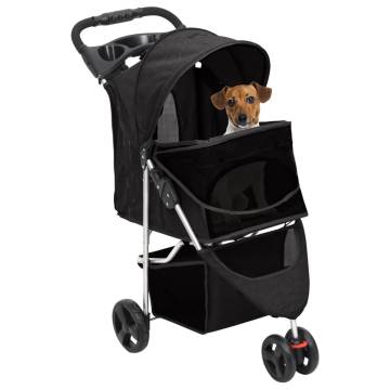 Foldable Dog Stroller Black - Comfortable & Portable | HipoMarket