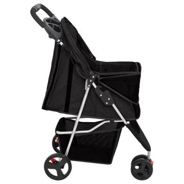 Foldable Dog Stroller Black - Comfortable & Portable | HipoMarket