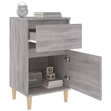 Elegant Grey Sonoma Bedside Cabinets - 2 pcs - Hipomarket UK