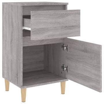 Elegant Grey Sonoma Bedside Cabinets - 2 pcs - Hipomarket UK