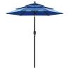 3-Tier Parasol with Aluminium Pole - Azure Blue 2m | HipoMarket