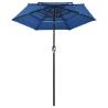 3-Tier Parasol with Aluminium Pole - Azure Blue 2m | HipoMarket