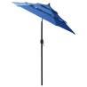 3-Tier Parasol with Aluminium Pole - Azure Blue 2m | HipoMarket