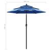 3-Tier Parasol with Aluminium Pole - Azure Blue 2m | HipoMarket