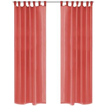 Voile Curtains 2 pcs 140x225 cm Red - Elegant & Functional