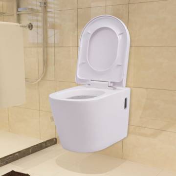 Wall Hung Toilet Ceramic White - Stylish Bathroom Solution