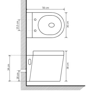 Wall Hung Toilet Ceramic White - Stylish Bathroom Solution