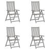 Garden Reclining Chairs 4 pcs Grey Solid Acacia Wood Quantity in Package 4 