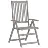 Garden Reclining Chairs 4 pcs - Grey Solid Acacia Wood