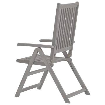 Garden Reclining Chairs 4 pcs - Grey Solid Acacia Wood