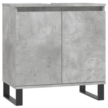 3 Piece Bathroom Cabinet Set - Concrete Grey Wood | Hipo Market