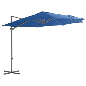 Cantilever Umbrella with Steel Pole - Azure Blue 300 cm