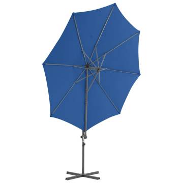 Cantilever Umbrella with Steel Pole - Azure Blue 300 cm