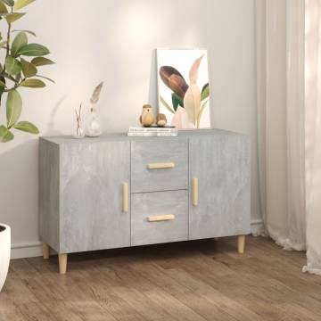 Stylish Concrete Grey Sideboard - 100x36x60 cm