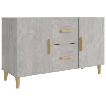 Stylish Concrete Grey Sideboard - 100x36x60 cm