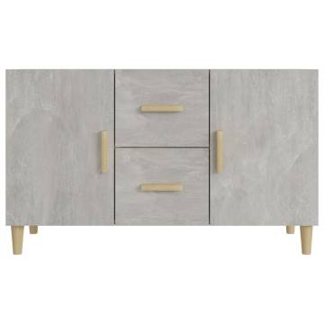 Stylish Concrete Grey Sideboard - 100x36x60 cm