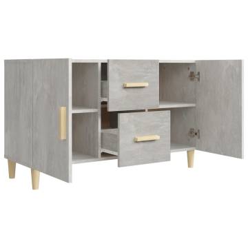 Stylish Concrete Grey Sideboard - 100x36x60 cm