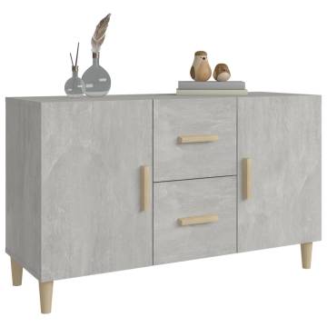 Stylish Concrete Grey Sideboard - 100x36x60 cm