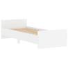 White Bed Frame 75x190 cm - Small Single Engineered Wood