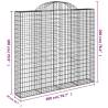 Arched Gabion Baskets 13 pcs | Galvanised Iron Garden Barriers