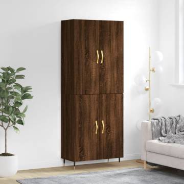 Elegant Highboard in Brown Oak - 69.5x34x180 cm