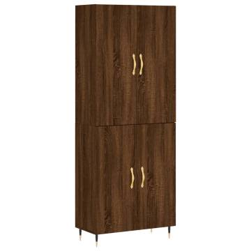 Elegant Highboard in Brown Oak - 69.5x34x180 cm