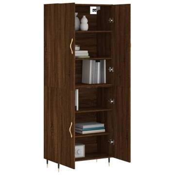 Elegant Highboard in Brown Oak - 69.5x34x180 cm