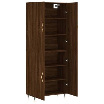 Elegant Highboard in Brown Oak - 69.5x34x180 cm