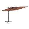 LED Cantilever Umbrella Terracotta 400x300 cm - Stylish Design