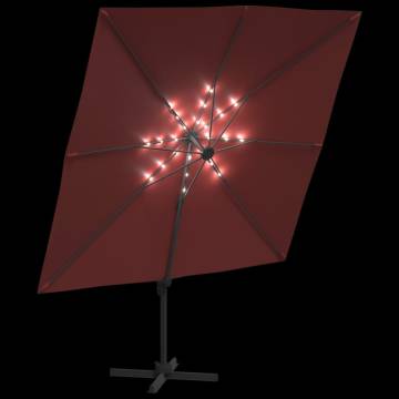 LED Cantilever Umbrella Terracotta 400x300 cm - Stylish Design