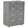 High Gloss Grey Sideboard - Stylish Storage Solution (60x35x80 cm)