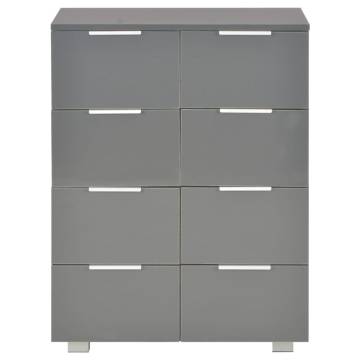 High Gloss Grey Sideboard - Stylish Storage Solution (60x35x80 cm)