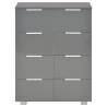 High Gloss Grey Sideboard - Stylish Storage Solution (60x35x80 cm)