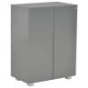 High Gloss Grey Sideboard - Stylish Storage Solution (60x35x80 cm)