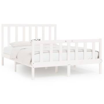 White Solid Wood Bed Frame 120x200 cm - Timeless Design