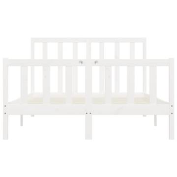 White Solid Wood Bed Frame 120x200 cm - Timeless Design