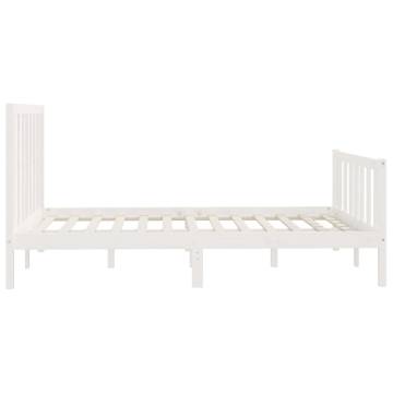 White Solid Wood Bed Frame 120x200 cm - Timeless Design