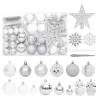 108 Piece Silver and White Christmas Bauble Set - Hipomarket