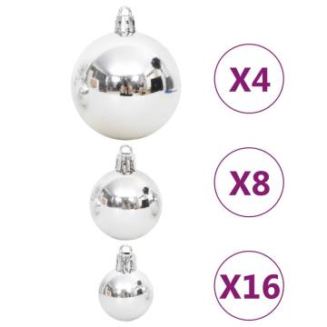 108 Piece Silver and White Christmas Bauble Set - Hipomarket