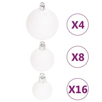 108 Piece Silver and White Christmas Bauble Set - Hipomarket