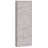 Shoe Cabinet Concrete Grey 59x17x169 cm - Modern Storage Solution