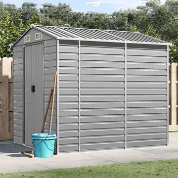 Light Grey Garden Shed - Durable Galvanised Steel Storage