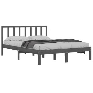 Grey Solid Wood Pine Bed Frame 120x200 cm - HipoMarket UK