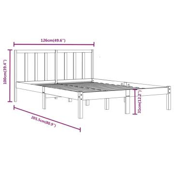 Grey Solid Wood Pine Bed Frame 120x200 cm - HipoMarket UK