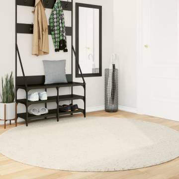 Shaggy High Pile Cream Rug Ø 200 cm - Soft & Durable