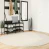 Shaggy Rug High Pile Modern Cream Ø 200 cm Colour cream Size Ø 200 cm 