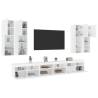 7 Piece TV Wall Cabinet Set with LED Lights White Colour white Quantity in Package 1 