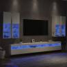 7 Piece LED TV Wall Cabinet Set in White - Stylish & Functional