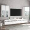 7 Piece LED TV Wall Cabinet Set in White - Stylish & Functional