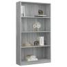 4-Tier Book Cabinet in Grey Sonoma - Stylish & Practical Storage